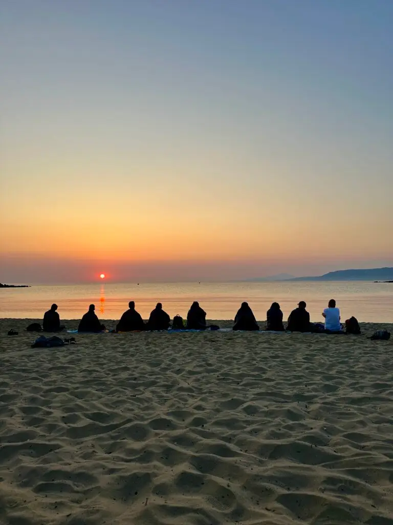 group of gay men on retreat in Crete sunrise group of gay men on retreat in Crete sunrise